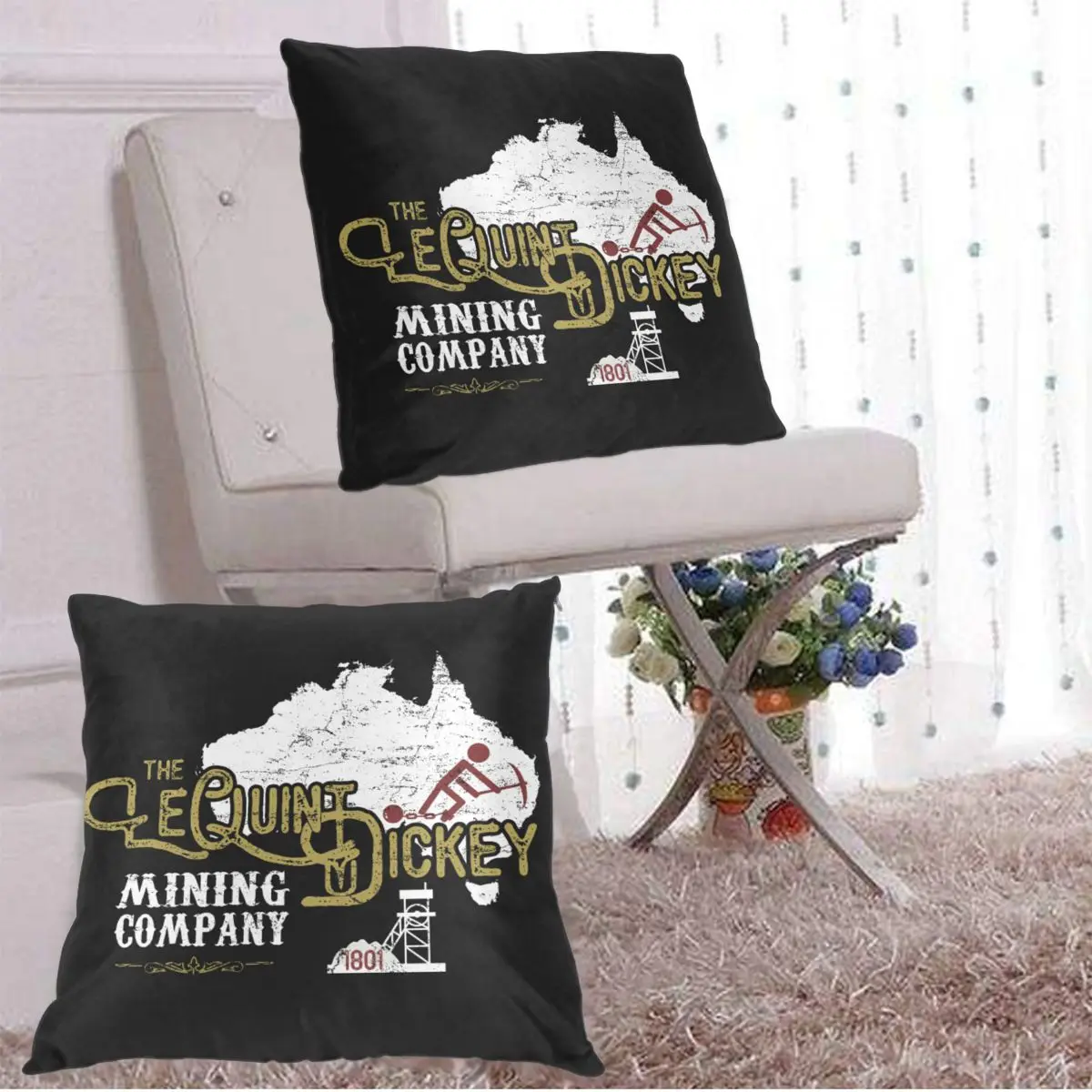 Подушка Чехол Декоративные LeQuint Манишка горнодобывающей компанией с эффектом