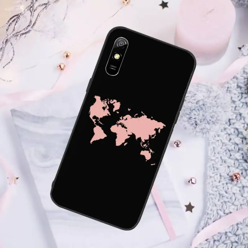 

World map airplane pattern Phone Case For Xiaomi Mi Redmi Note 7 8 9 pro 8T 9T 9S 9A 10 Lite pro