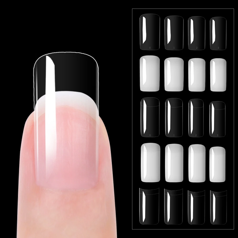 

100Pcs/Box Full half stickers False Nails Full Cover Acrylic Nail Art Tips Nature Press On Nails DIY For Nail Extensions
