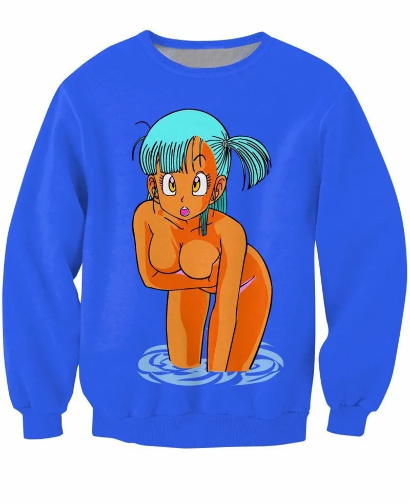 YELITE аниме Dragon ball Z Толстовка яркий джемпер персонажи Сексуальная bulma 3d принт для