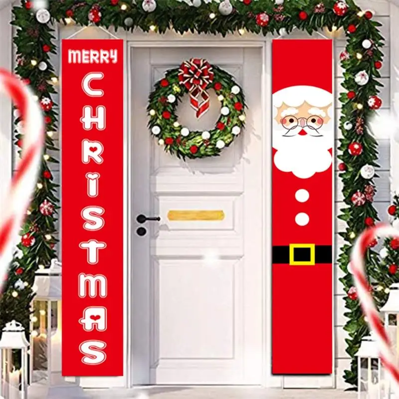 

Christmas Decorations Red Merry Christmas Porch Sign Xmas Hanging for Home door Banner Ornaments New Year Navidad noel 2020decor