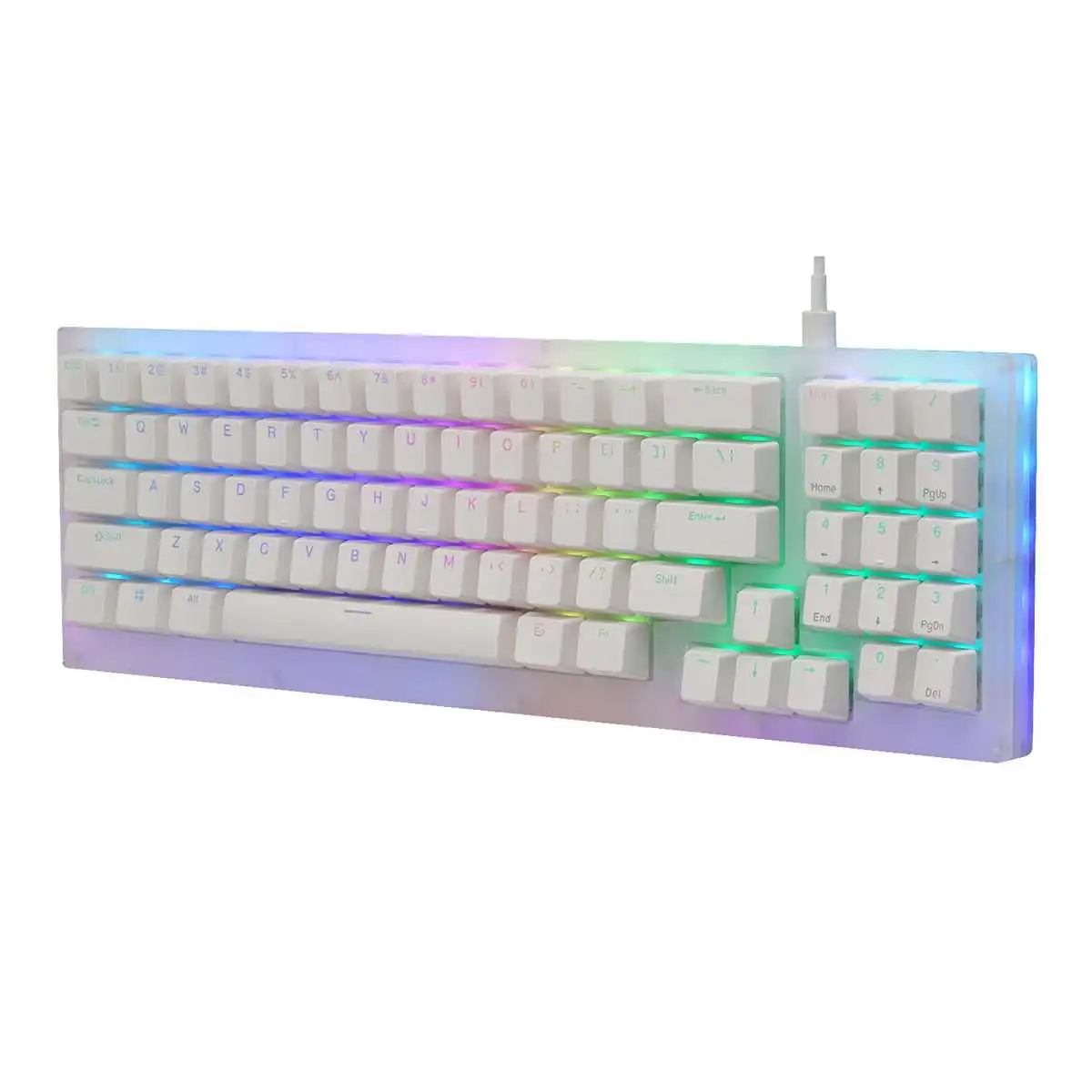 gamakay k77 77 keys hot swappable mechanical gaming keyboard rgb tyce c wired gateron switch nkro translucent glass base 32k rom free global shipping