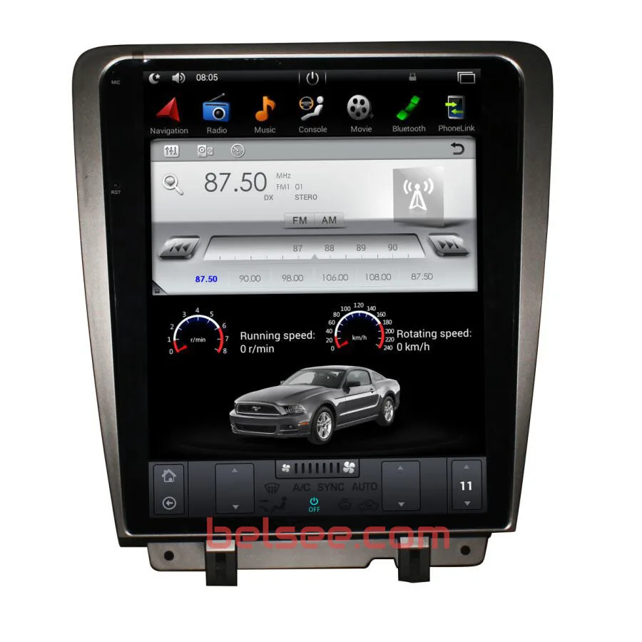 Belsee 12," Tesla стиль сенсорный экран Android 9,0 4 Гб радио автомобиля gps Navi мультимедиа для Ford Mustang 2010 2011 2012 2013