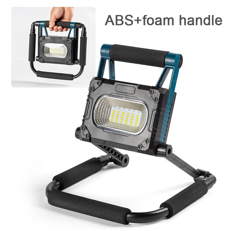 저렴한 30W LED 휴대용 스포트 라이트 태양 작업 램프 서치 USB 충전식 손전등 캠핑 라이트 방수 태양 램프