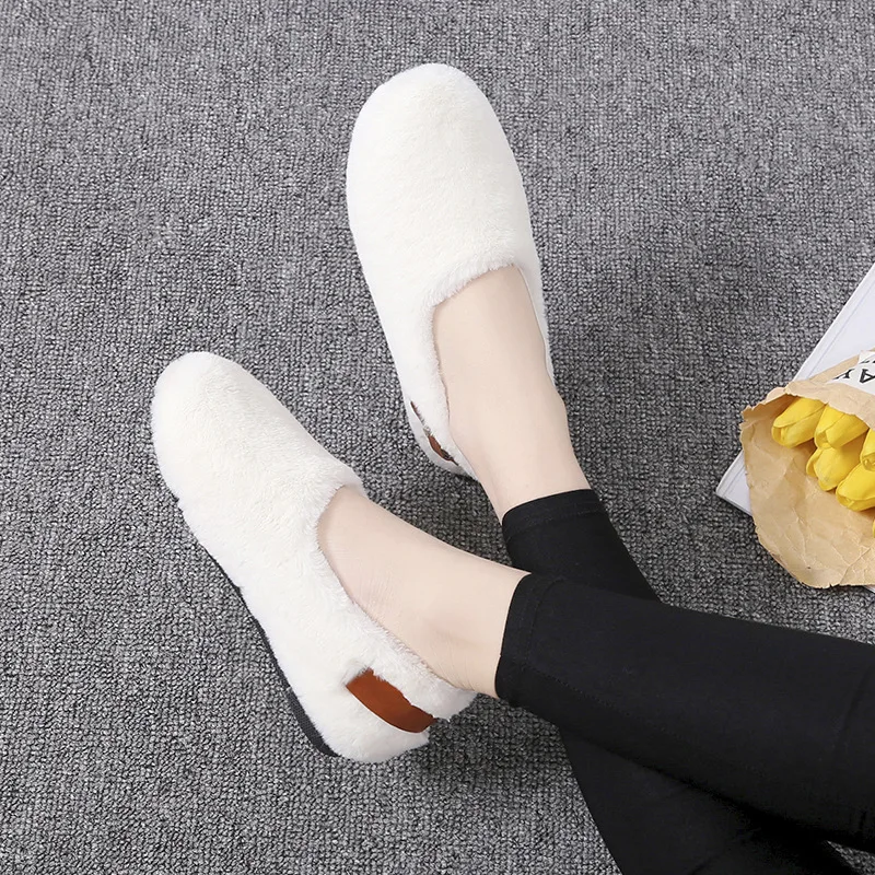 Женские туфли без каблуков для снега женские лоферы шнуровки однотонная теплая