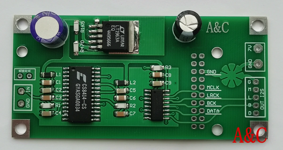 

Second Generation Cs8414 Coaxial Receiving Board Surpasses Cs8412, Ak4118 Is Compatible with I2S Input of Italian Interface