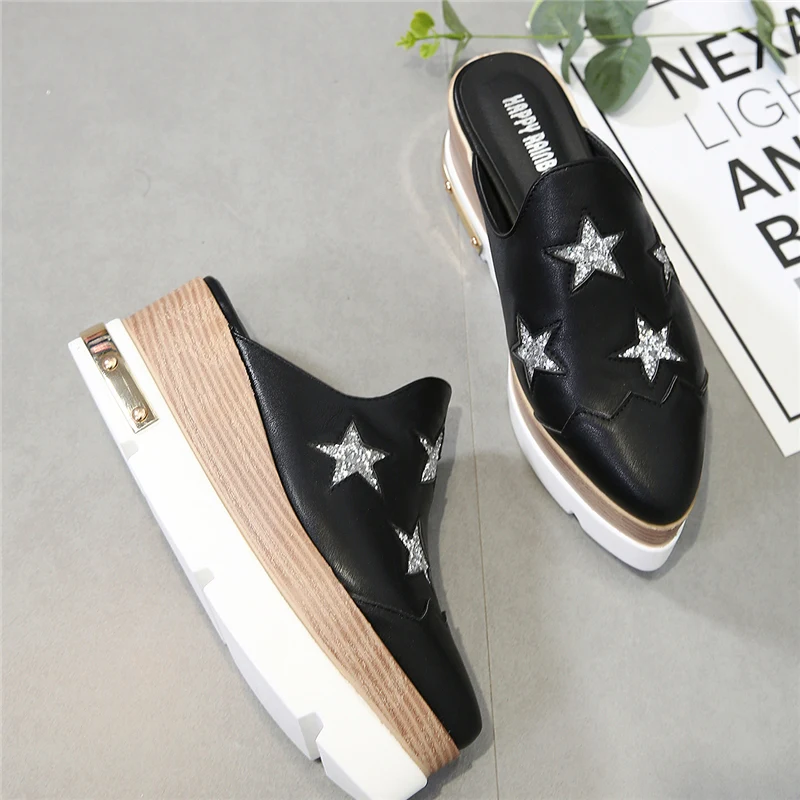 2019 г. Женские босоножки на танкетке высоком каблуке 7 см и платформе 4 5 блестящие