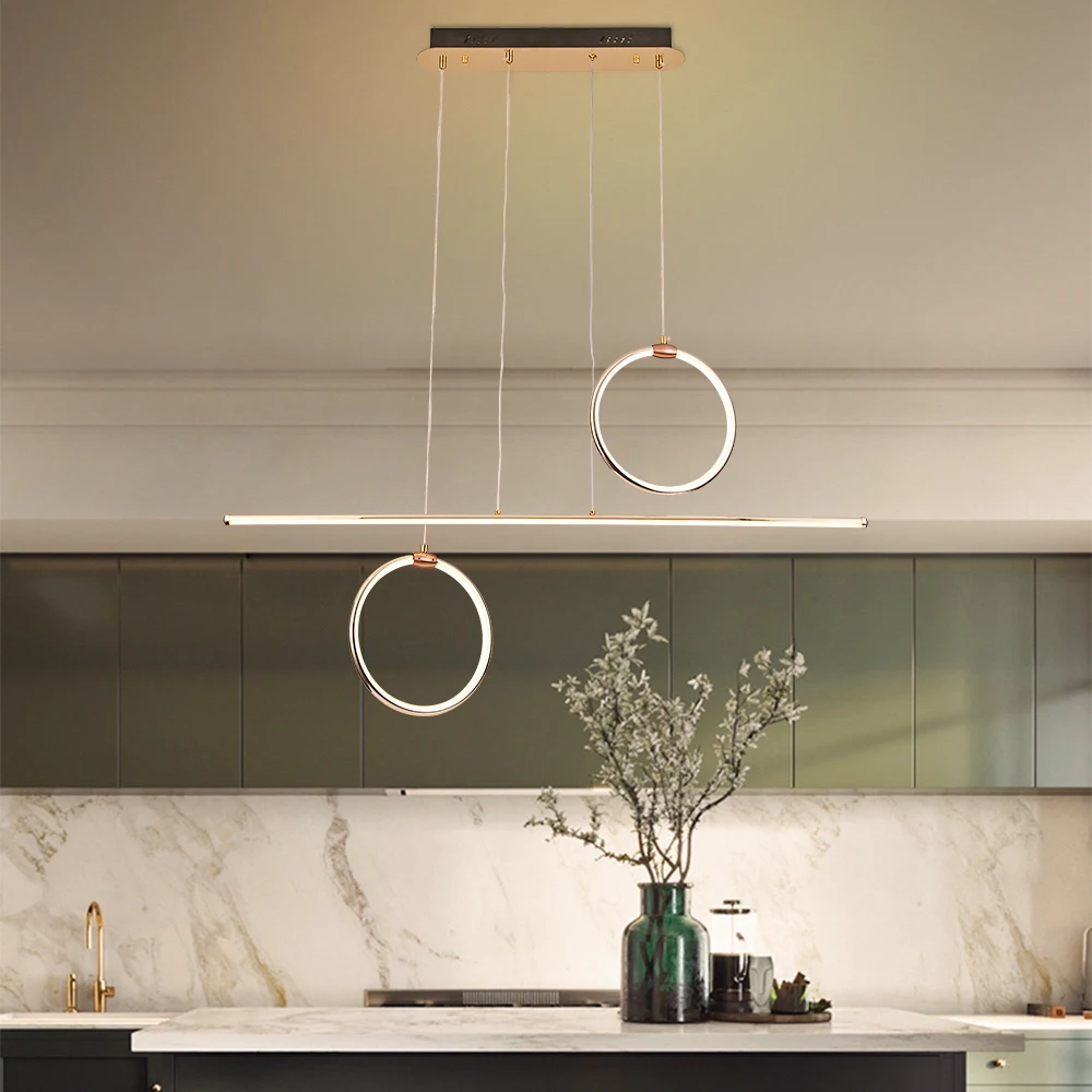 

Modern Minimalist Gold Chandelier Ring Light for Living Room Decoration Nordic Kitchen Ceiling Lighting Used on the Table