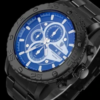 tigershark men sports watch quartz watch chronograph stainless steel strap 30m waterproof watch relogio masculino t1580