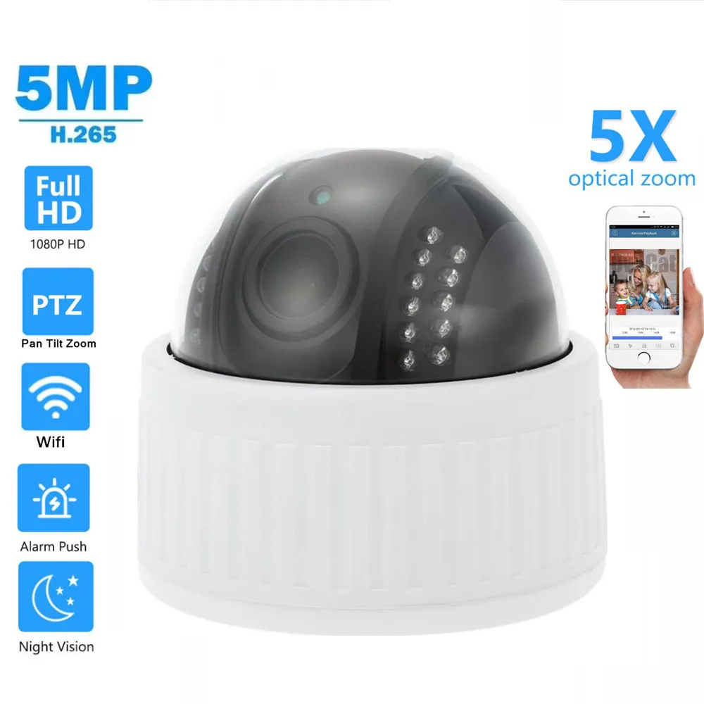 

1080P HD Wifi IP Camera PTZ Indoor P2P Infrared Night Vision Dome Network Wireless Surveillance Camera CamHi Phone Remote View