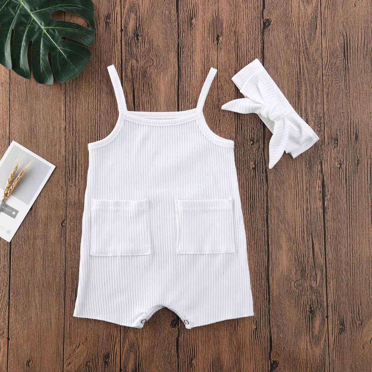 

0-24M Kids Baby Girl Boy Romper Summer Sleeveless Baby Girl Clothes Solid Pocket Jumpsuit Baby Clothing