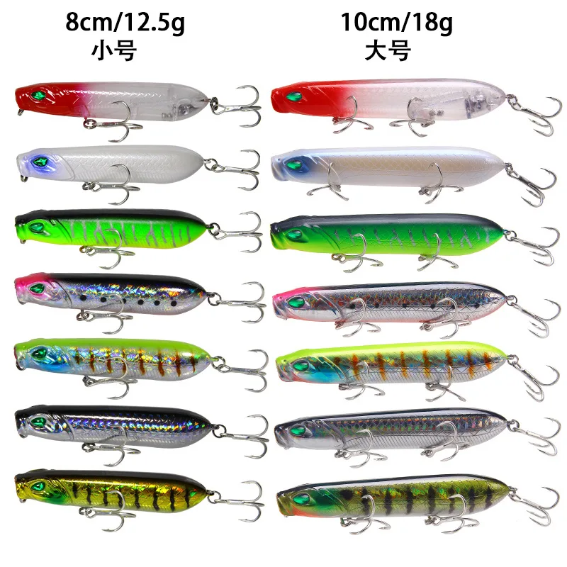 

3D Eyes Fishing Lure 8Cm 10Cm 12g 18g Blood Trough Hook Fish Lifelike Popper Lures Wobbler Isca Artificial Hard Bait Swimbait
