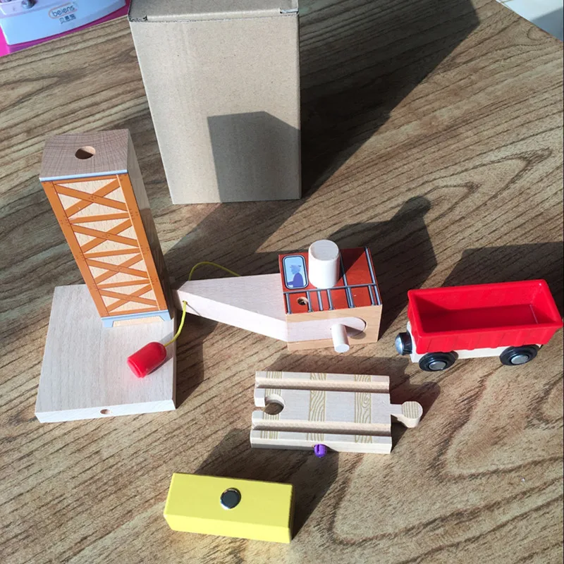 Деревянный трек p182 аксессуары башенные краны игрушки магнитные модели