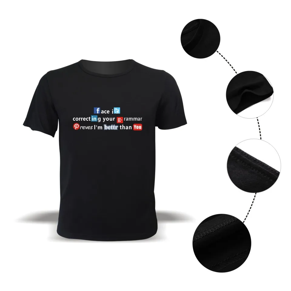 Популярная футболка на Фейсбуке для мужчин и женщин индивидуальная с коротким