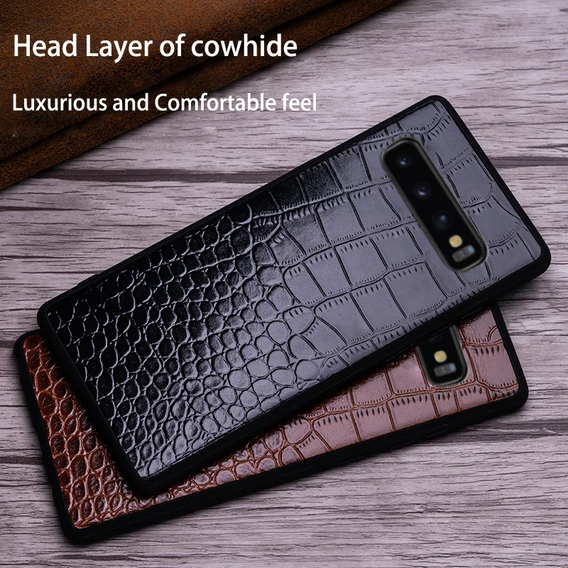 Cowhide Phone Case For Samsung Galaxy S7 S8 S9 10 Plus Note 8 9 case A10 A20A30 A50 A70 A5 A7 A8 J5 J7 2017 J6 2018 cover | Мобильные