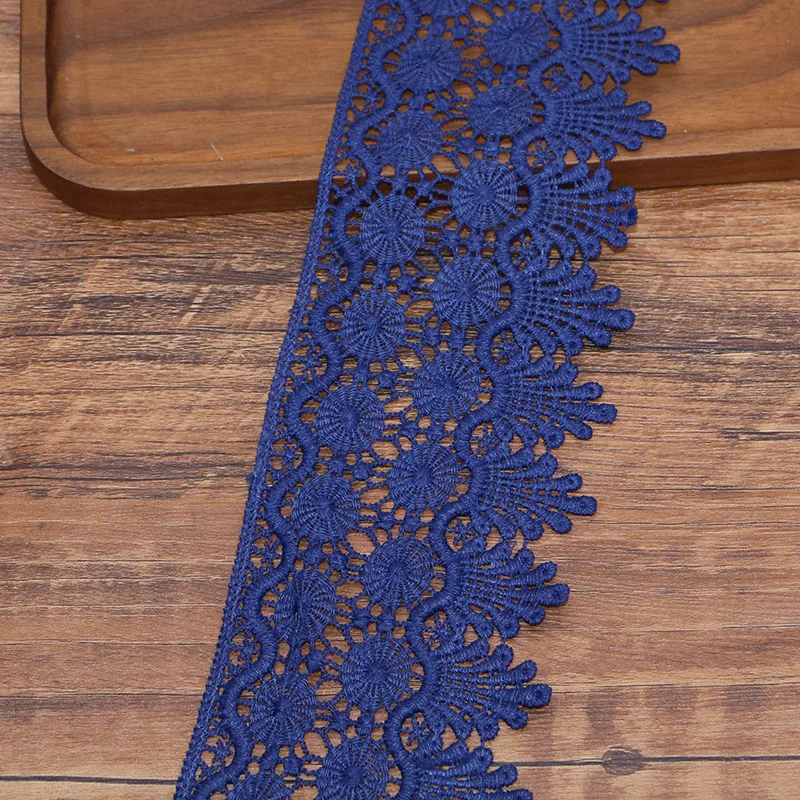 2 ярда ширина 8 см темно-синяя Водорастворимая кружевная юбка аксессуары для