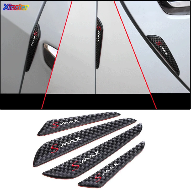 

4pcs Carbon fiber Car Door Stickers For ford smax