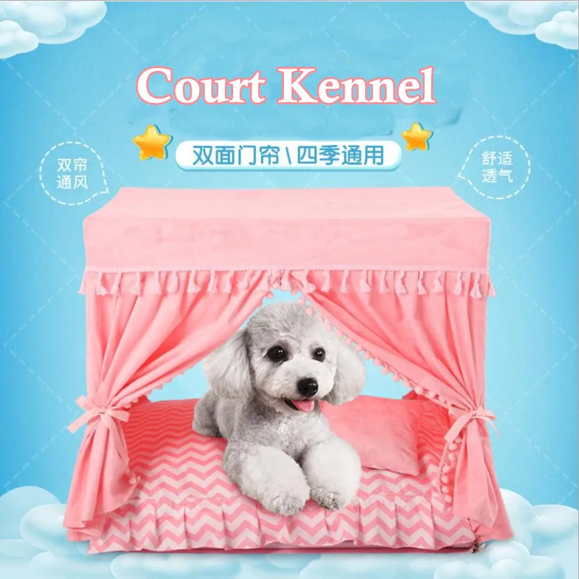 Роскошный домик для собак питомцев летняя Милая кровать принцессы с двумя