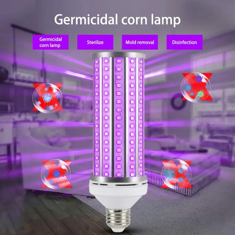195LED 60 Вт E27 Портативный стерилизатор UV светильник бактерицидная УФ-лампа для дома