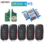 Умный ключ дистанционного управления ZB202, 5 шт.лот, KD ZB202-4 202AJ, новый тип, многофункциональный пульт дистанционного управления ZB для автомобилей KD-X2 подходит для более чем 2000 моделей