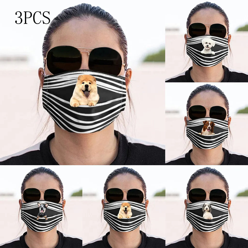 #40 Новинка лицо Маскирующие собаки забавное выражение принт дышащая ткань