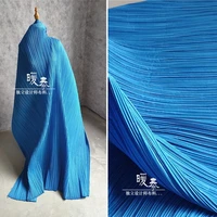 pleated fabric sky blue miyake folds imitation cotton linen diy art painting wedding decor skirts dress clothes designer fabric