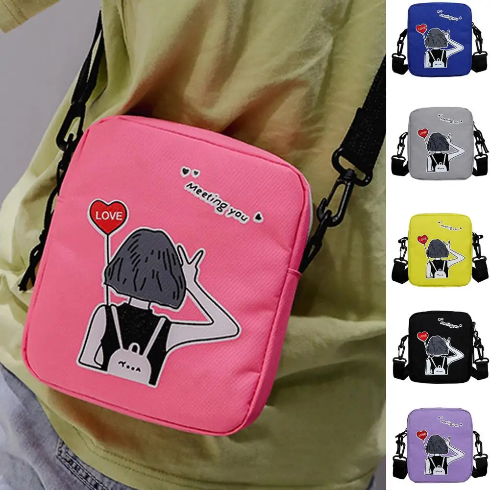 Женская модная простая парусиновая сумка на одно плечо с рисунком девушки из