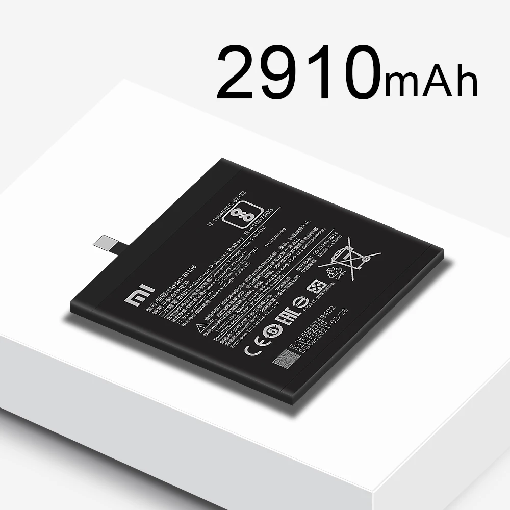 Оригинальный аккумулятор Xiaomi BN36 для Mi6X Mi 6X MiA2 A2 2910 мАч телефона с инструментами |