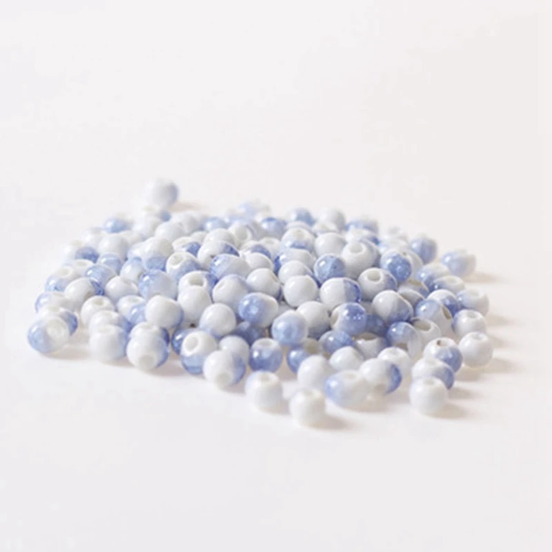 

Ceramic Jewelry DIY Handmade Bracelet Necklace Material Features Ice Cracked Beads 6mm Loose Beads