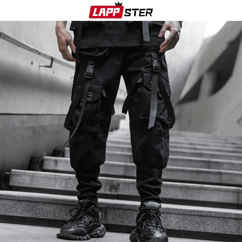LAPPSTER Мужские Streetwear бегуны Брюки 2019 Mens Hip Hop Black Тренировочные штаны мужчины