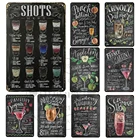 Винтажный оловянный постер с джином и тонизирующим эффектом, настенные наклейки, украшение в стиле ретро, Куба, Мохито, коктейльный металлический знак с табличкой, украшение для кухни и бара