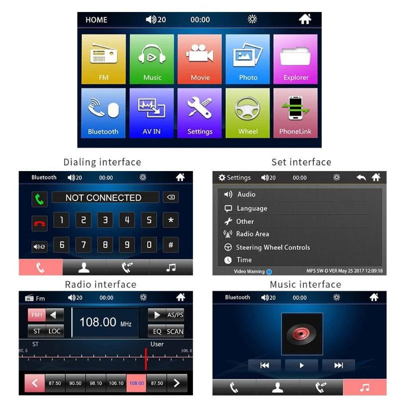 Автомагнитола 7010B 4 7 &quot 2 Din стерео MP5 плеер Android /IOS MirrorLink TF USB FM