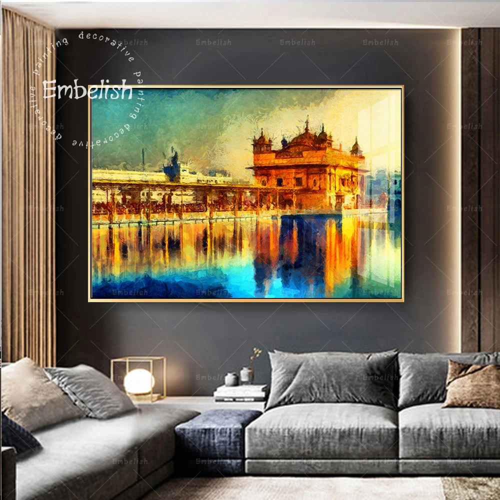 Золотистый храм эмбелиш в амритсар известное индийское здание настенные