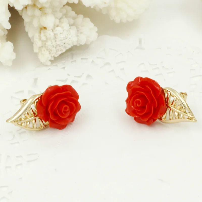 Liffly Модные женские ювелирные наборы красные розы Ювелирные изделия Африканский