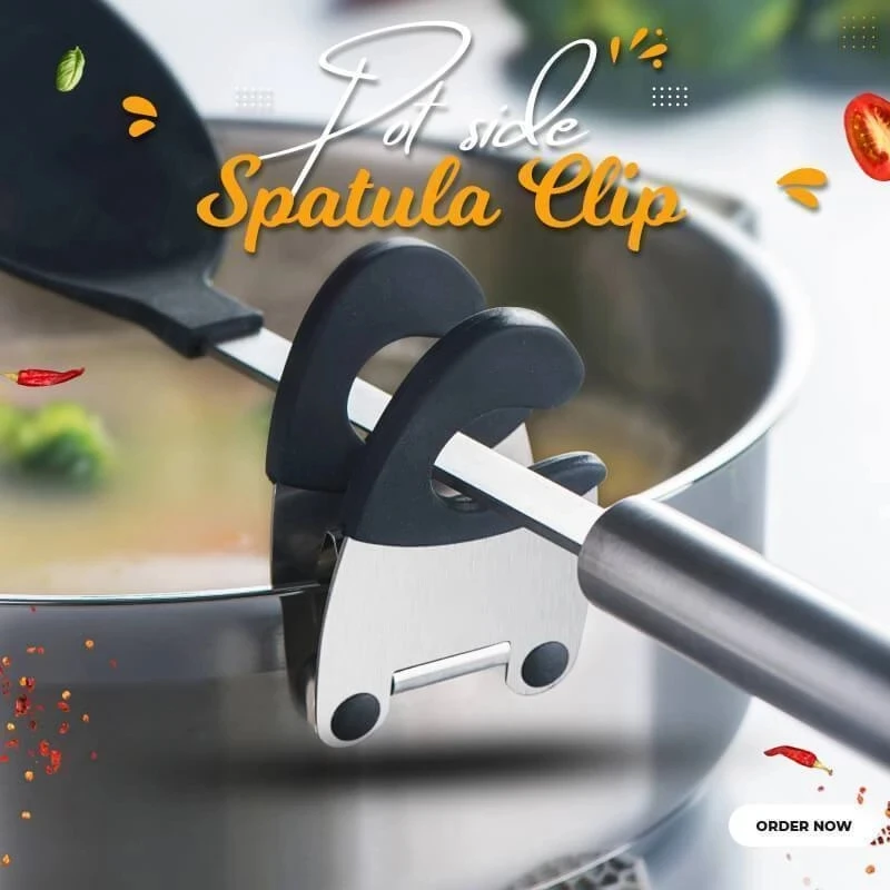 

Cookware Side Clip Rest Holder stainless steel silicone Practical spoon spatula Pot Side Clamp Accessories Dropshopping