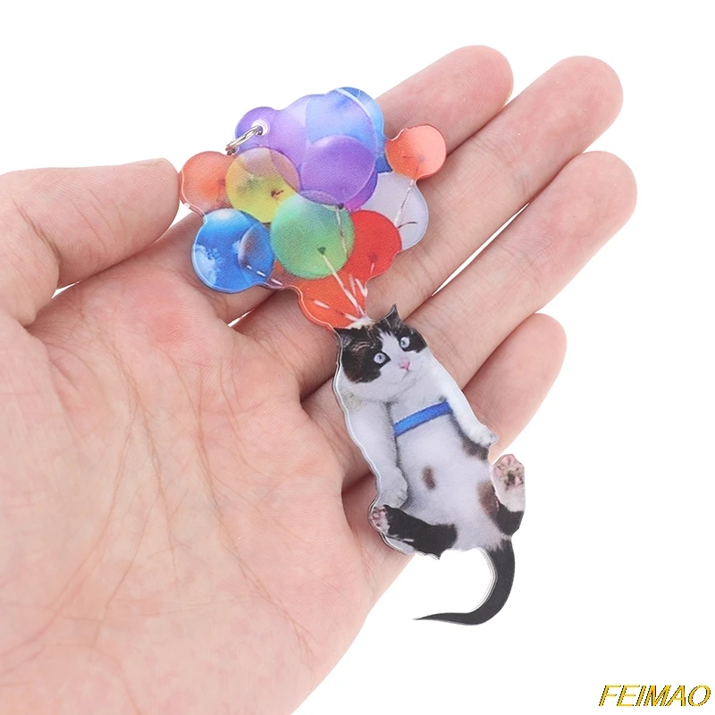 

Cartoon Cute Cat Car with Colorful Balloon Hanging Ornament Decoration for Auto