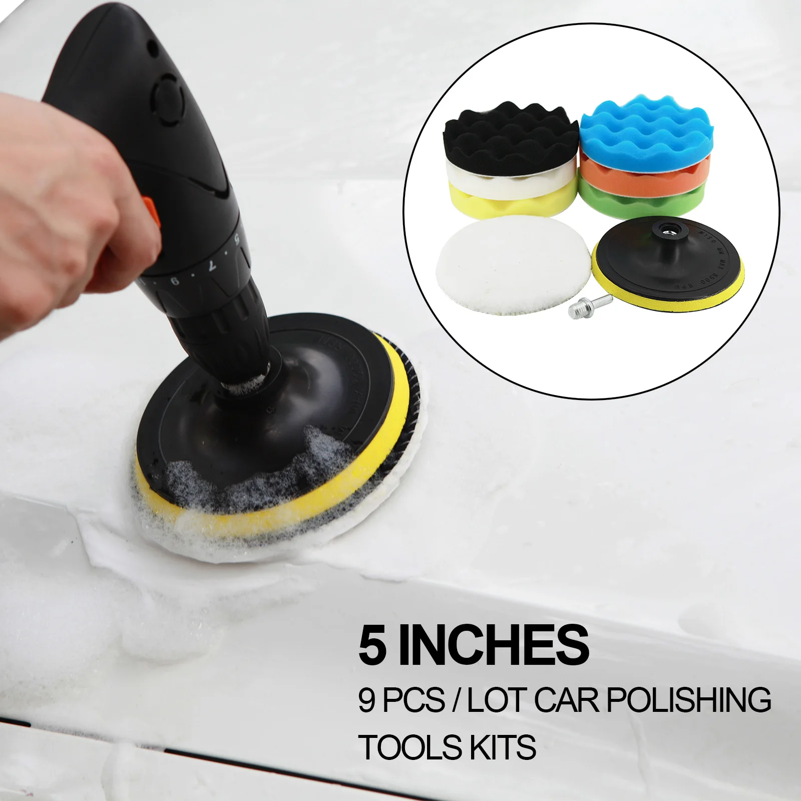Car Polishing Disc Self-Adhesive Buffing Waxing Sponge Wool Wheel Pad Cleaning Maintenance Tools Kit For Polisher Drill Adapter |