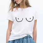 Женская футболка с забавным принтом груди, футболки с графическим принтом в стиле Харадзюку, модный топ, женская футболка с коротким рукавом для женщин, 2021