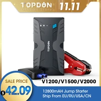 topdon 1200a car jump starter power bank 12v car fast starting device 12800mah portable auto emergency battery charger booster
