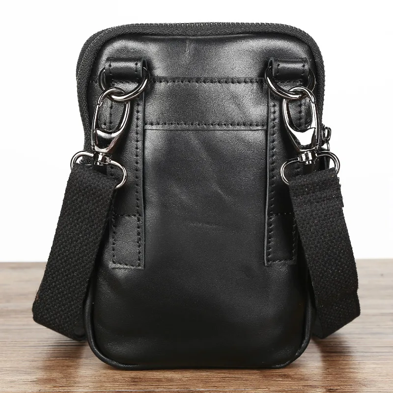 Waist Bag for Men Belt Bag Genuine Leather Men's Purse Fanny Pack Crossbody Bag Male Luxury Shoulder Tote Travel Bum Bag Pouch