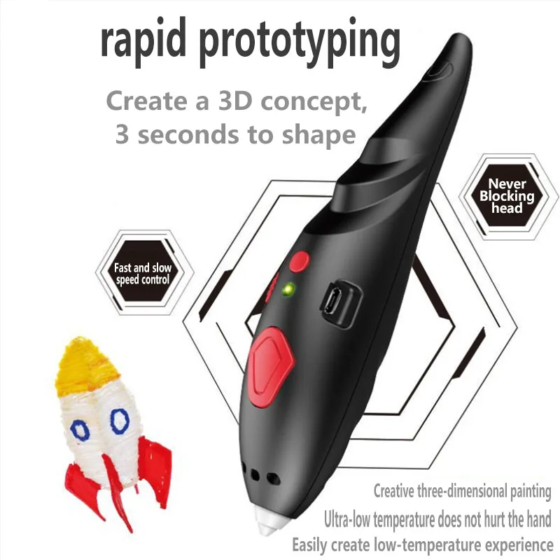 3d печатная ручка детская стерео граффити ручка многофункциональная Студенческая креативная аутентичная низкотемпературная Беспроводная зарядка режим