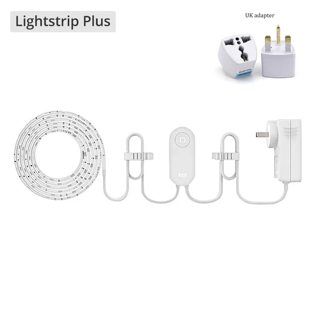 Add UK Plug Горячий Xiaomi Yee светильник RGB умный светодиодный светильник полоса WiFi Пульт дистанционного управления 16 миллионов цветов гибкий Интеллектуальный сцен 60 Светодиодный - Цвет: Add UK Plug