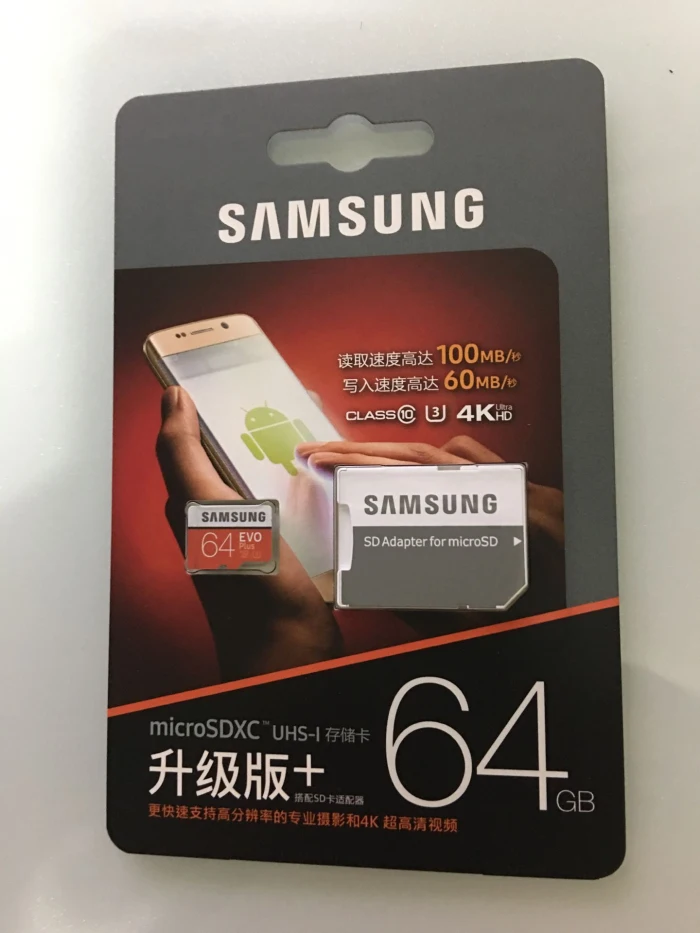 SAMSUNG microSD EVO Plus, класс 10, U3, 64 ГБ, 128 ГБ, 256 ГБ, для смартфона, планшета, камеры, TF, micro SD карта, карта памяти