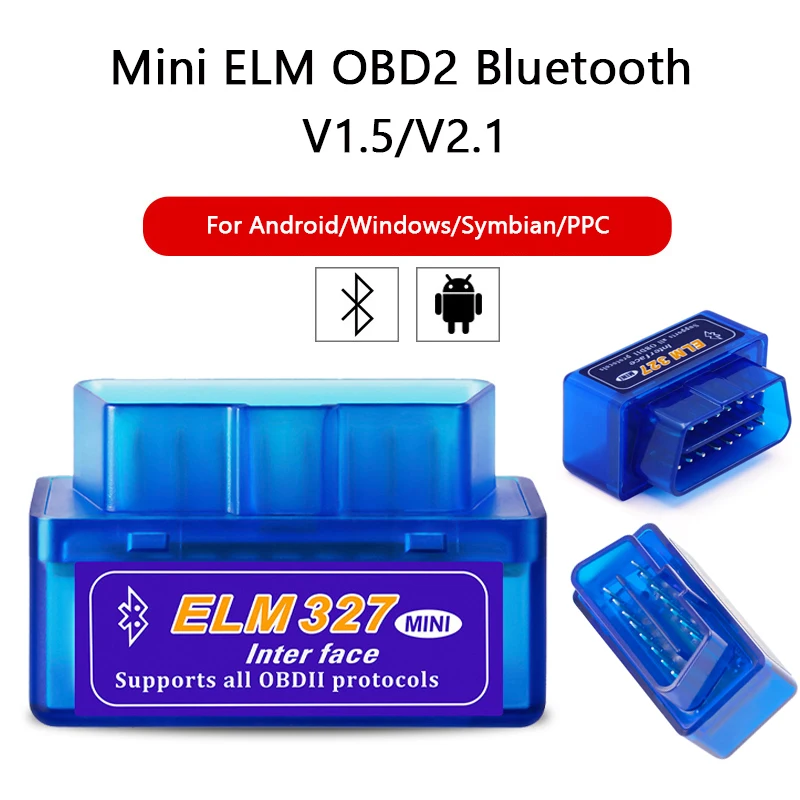 ELM327 Bluetooth OBD2 V1.5/2 1 Мини Автомобильный сканер считыватель кодов протокол для
