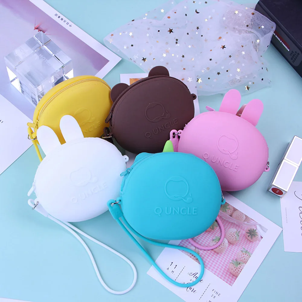 Модные женские кошельки с героями мультфильмов Kawaii, силиконовая коробка для хранения косметики, сумка для монет, модный кошелек, детские подарочные наушники, SD, TF карты, сумка