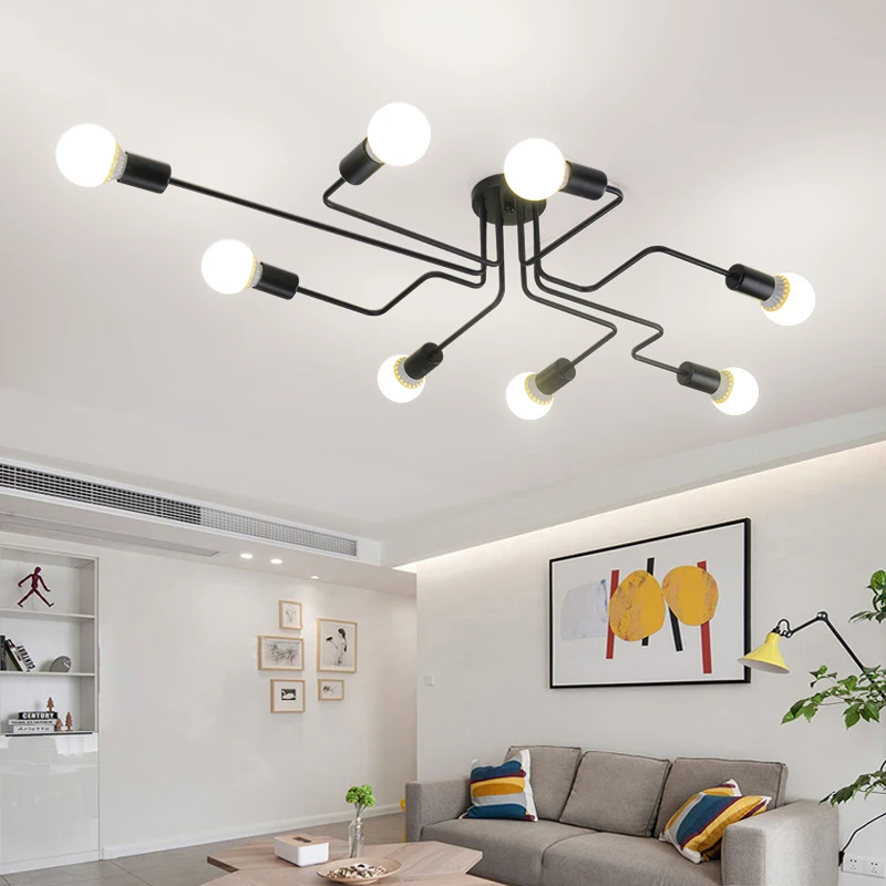 Винтажный железный подвесной светильник промышленная лампа с железным пауком