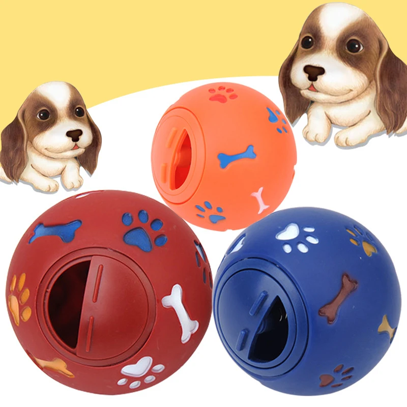 Игрушка для собак резиновый мяч жевательный диспенсер утечка пищи игровой