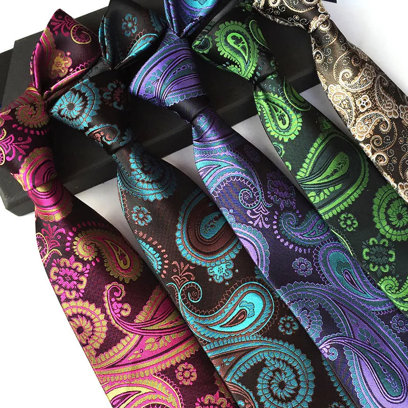 

Linbaiway Fashion 8cm Neck Ties for Mens Polyester Jacquard Neckties for Men's Paisley Floral Neckties Suit Necktie Custom Logo