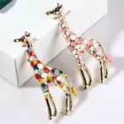 Эмалированная брошь Жираф для женщин, милые брошь булавка в виде животного, модные ювелирные изделия золотого цвета, подарок для детей, изысканная брошь для детей, 1 шт.