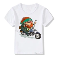 funny boys t shirt hip hop men riding motorcycle print kids clothes summer short sleeved round neck white tshirt tops streetwear